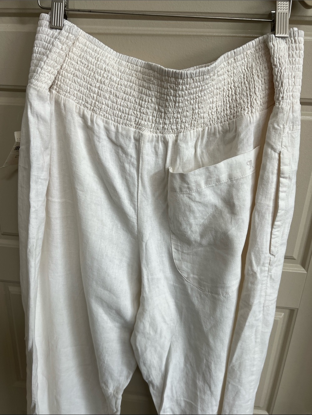 Anthropologie pilcro Linen blend Crop Wide Leg Culottes Pants XL white summer - Picture 7 of 10